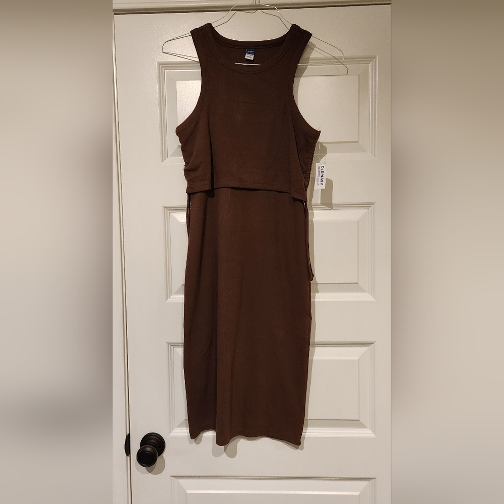 NWT Old Navy Brown Maternity Knit Dress